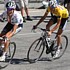 Frank et Andy Schleck pendant la dix-septième étape du Tour de France 2008